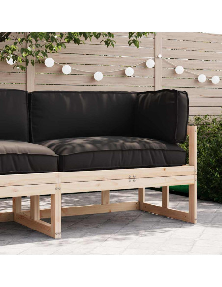Set di Cuscini per Pallet 3 pcs Nero Tessuto Oxford