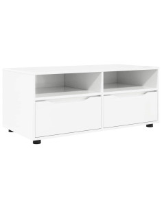 Mobile TV Bianco Lucido 100 x 48 x 43 cm Legno multistrato 2