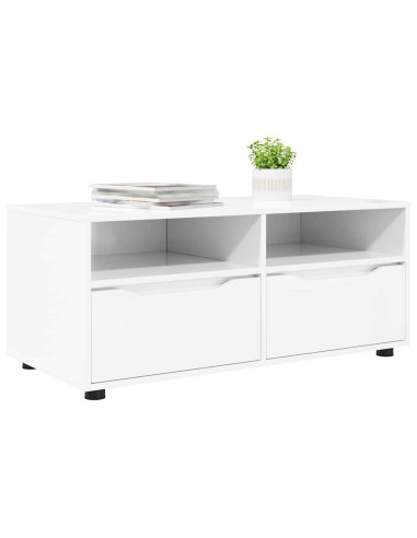 Mobile TV Bianco Lucido 100 x 48 x 43 cm Legno multistrato