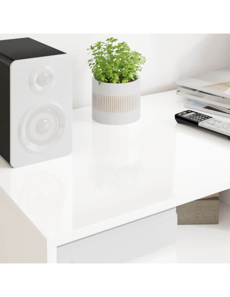 Mobile TV Bianco Lucido 100 x 48 x 43 cm Legno multistrato