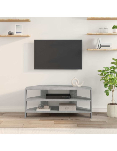 MobileTVAngolare Grigio cemento 102x40,5x45cm Legno multistrato
