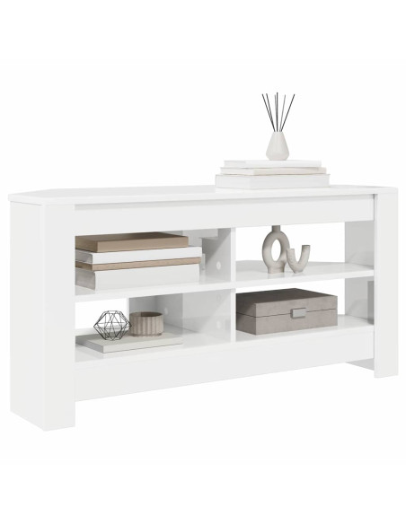 MobileTVAngolare Bianco ad Alto Lucido 102 x 40,5 x 45 cm
