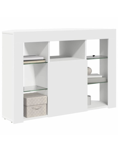 Mobile TV LED Angolare Bianco 100x40x68cm Legno multistrato