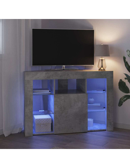 Mobile TV LED Angolare 100x40x68cm Grigio cemento