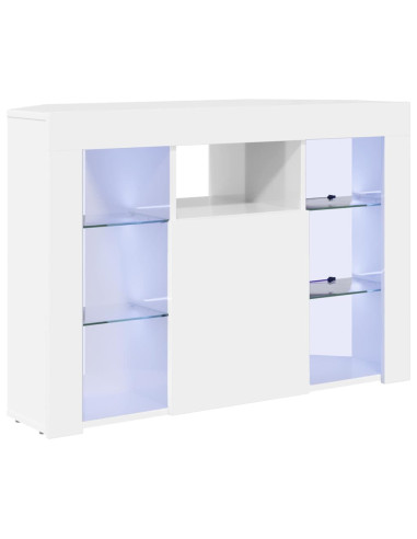 Mobile TV LED Angolare Bianco ad Alto Lucido 100x40x68cm