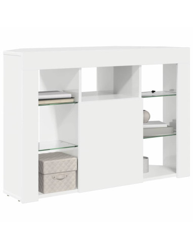 Mobile TV LED Angolare Bianco ad Alto Lucido 100x40x68cm