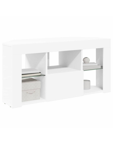 Mobile TV LED Angolare Bianco 100 x 40 x 50 cm