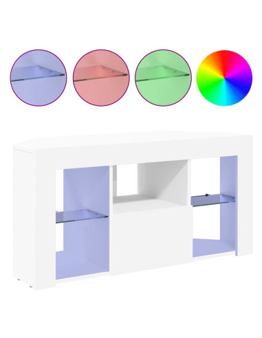 Mobile TV LED Angolare Bianco 100 x 40 x 50 cm