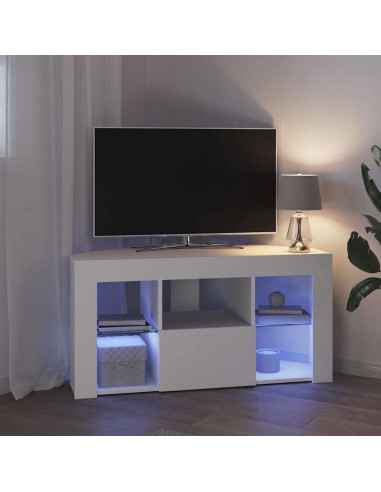 Mobile TV LED Angolare Bianco 100 x 40 x 50 cm