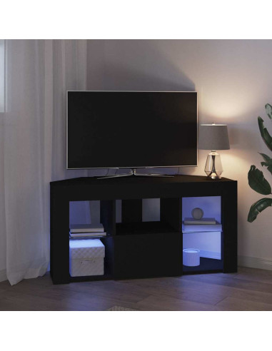 Mobile TV LED Angolare Nero 100 x 40 x 50 cm Legno multistrato
