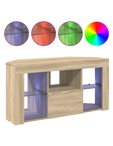 Mobile TV LED Angolare Rovere Sonoma 100 x 40 x 50 cm