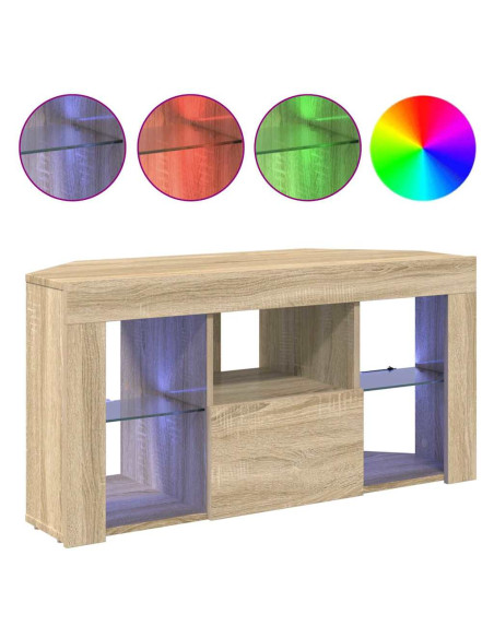 Mobile TV LED Angolare Rovere Sonoma 100 x 40 x 50 cm