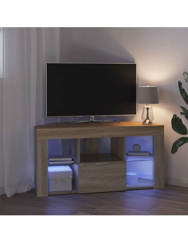 Mobile TV LED Angolare Rovere Sonoma 100 x 40 x 50 cm