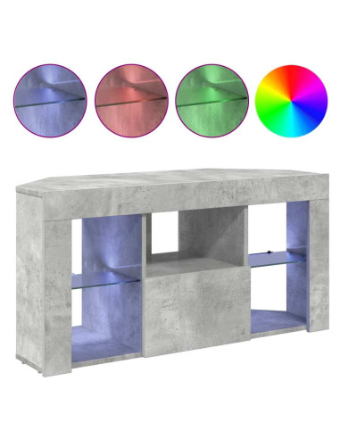 Mobile TV LED Angolare 100 x 40 x 50 cm Grigio cemento