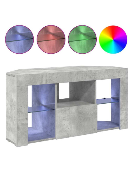Mobile TV LED Angolare 100 x 40 x 50 cm Grigio cemento