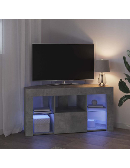 Mobile TV LED Angolare 100 x 40 x 50 cm Grigio cemento