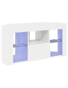 Mobile TV LED Angolare Bianco ad Alto Lucido 100 x 40 x 50 cm 2