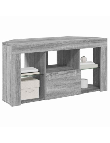 Mobile TV LED Angolare 100 x 40 x 50 cm Grigio Sonoma