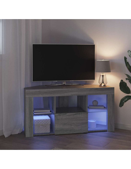 Mobile TV LED Angolare 100 x 40 x 50 cm Grigio Sonoma