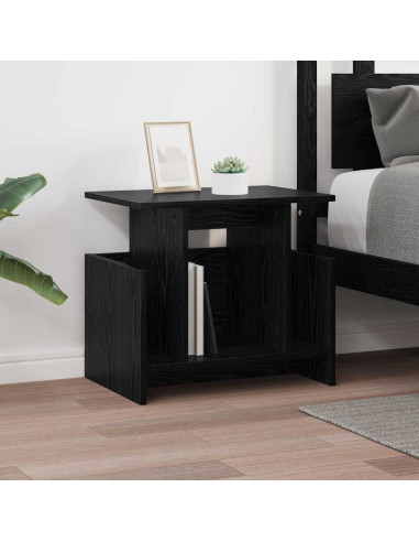 Supporto TV 2 pcs Rovere Nero 50 x 35 x 45 cm Legno multistrato