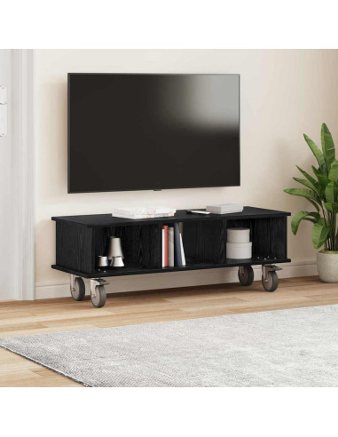 Supporto TV Rovere Nero 100 x 35 x 35 cm Legno multistrato