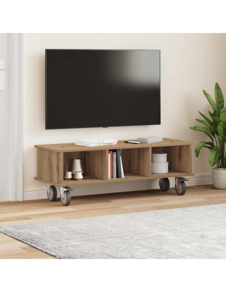 Supporto TV Rovere artigianale 100 x 35 x 35 cm