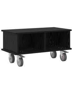 Supporto TV Rovere Nero 68,5 x 35 x 35 cm Legno multistrato 2