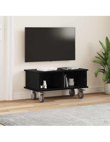 Supporto TV Rovere Nero 68,5 x 35 x 35 cm Legno multistrato