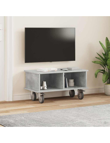 Supporto TV Grigio cemento 68,5 x 35 x 35 cm Legno multistrato