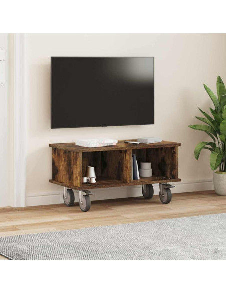 Supporto TV Rovere fumé 68,5 x 35 x 35 cm Legno multistrato