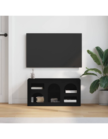 Mobile TV Nero 80 x 35 x 40 cm Legno multistrato