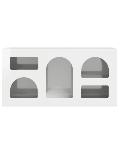 Mobile TV Bianco Lucido 80 x 35 x 40 cm Legno multistrato