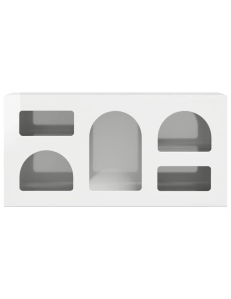 Mobile TV Bianco Lucido 80 x 35 x 40 cm Legno multistrato