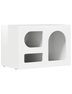 Mobile TV Bianco Lucido 60 x 35 x 40 cm Legno multistrato 2