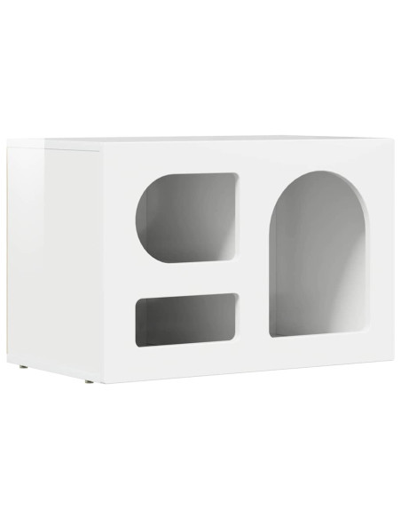 Mobile TV Bianco Lucido 60 x 35 x 40 cm Legno multistrato
