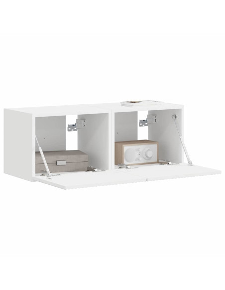 Mobile TV da parete 2 pcs Bianco 60 x 31 x 29.5 cm