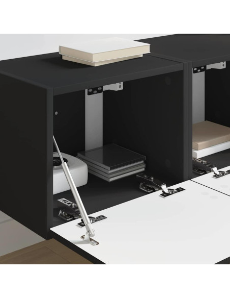 Mobile TV da parete 2 pcs Nero 60 x 31 x 29.5 cm