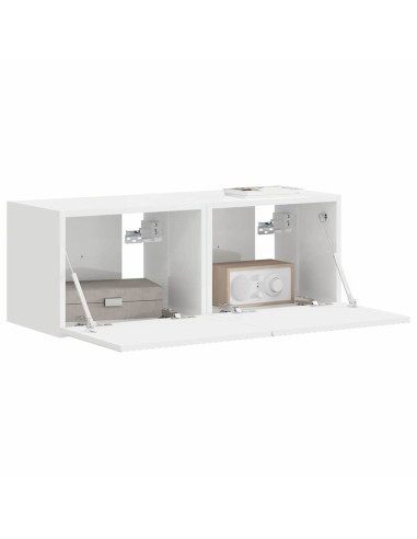 Mobile TV da parete 2 pcs Bianco Lucido 60 x 31 x 29.5 cm
