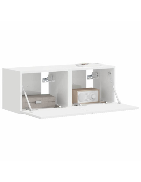 Mobile TV da parete 2 pcs Bianco Lucido 60 x 31 x 29.5 cm