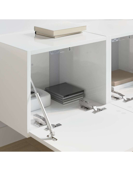 Mobile TV da parete 2 pcs Bianco Lucido 60 x 31 x 29.5 cm