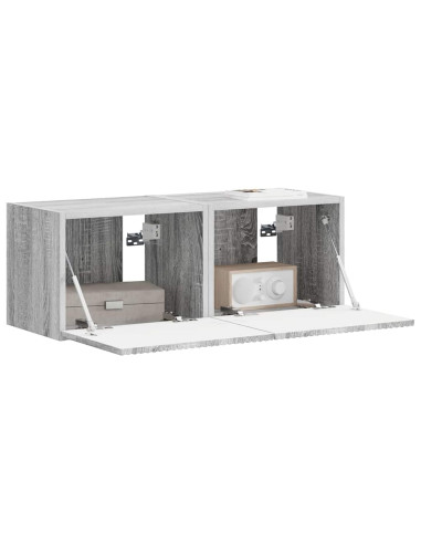 Mobile TV da parete 2 pcs Grigio Sonoma 60 x 31 x 29.5 cm