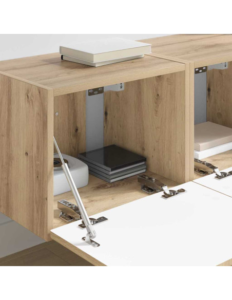 Mobile TV da parete 2 pcs Rovere Artigianale 60 x 31 x 29.5 cm