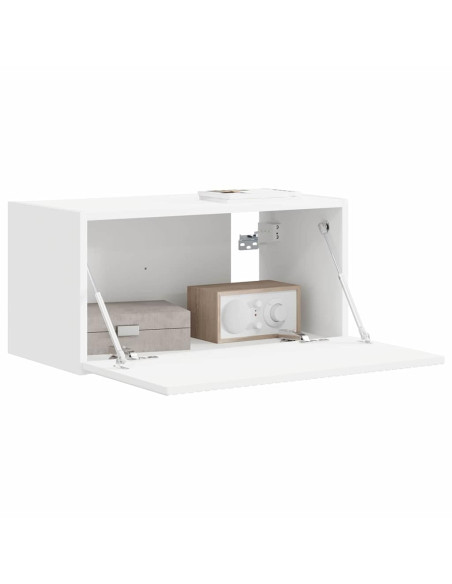 Mobile TV da parete Bianco 60 x 31 x 29.5 cm Legno multistrato
