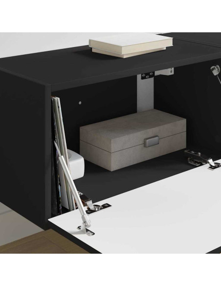 Mobile TV da parete 2 pcs Nero 60 x 31 x 29.5 cm