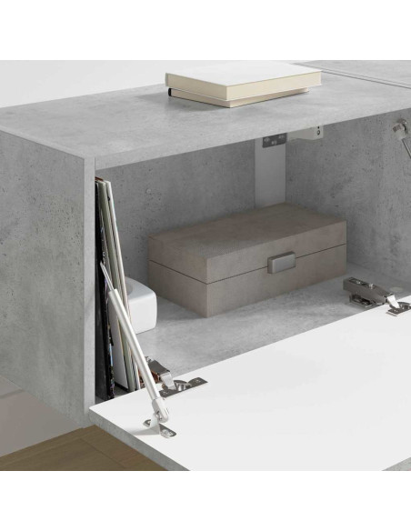 Mobile TV da parete 2 pcs Calcestruzzo 60 x 31 x 29.5 cm