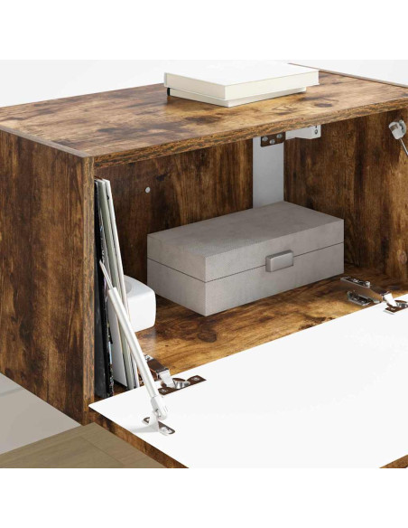 Mobile TV da parete Rovere fumé 60 x 31 x 29.5 cm