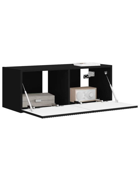 Mobile TV da parete Nero 78,5 x 31 x 29,5 cm Legno multistrato