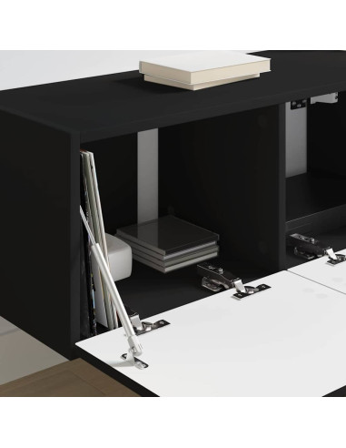 Mobile TV da parete Nero 78,5 x 31 x 29,5 cm Legno multistrato