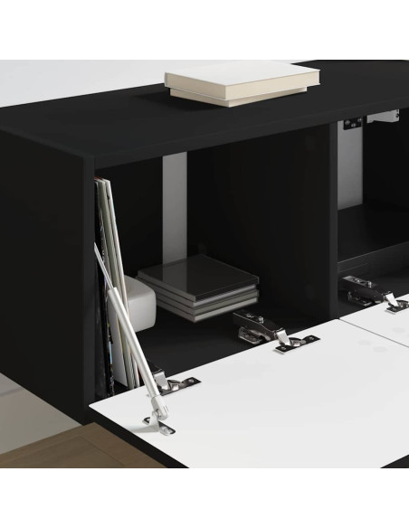Mobile TV da parete Nero 78,5 x 31 x 29,5 cm Legno multistrato