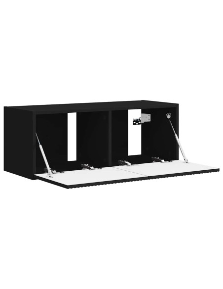 Mobile TV da parete Nero 78,5 x 31 x 29,5 cm Legno multistrato